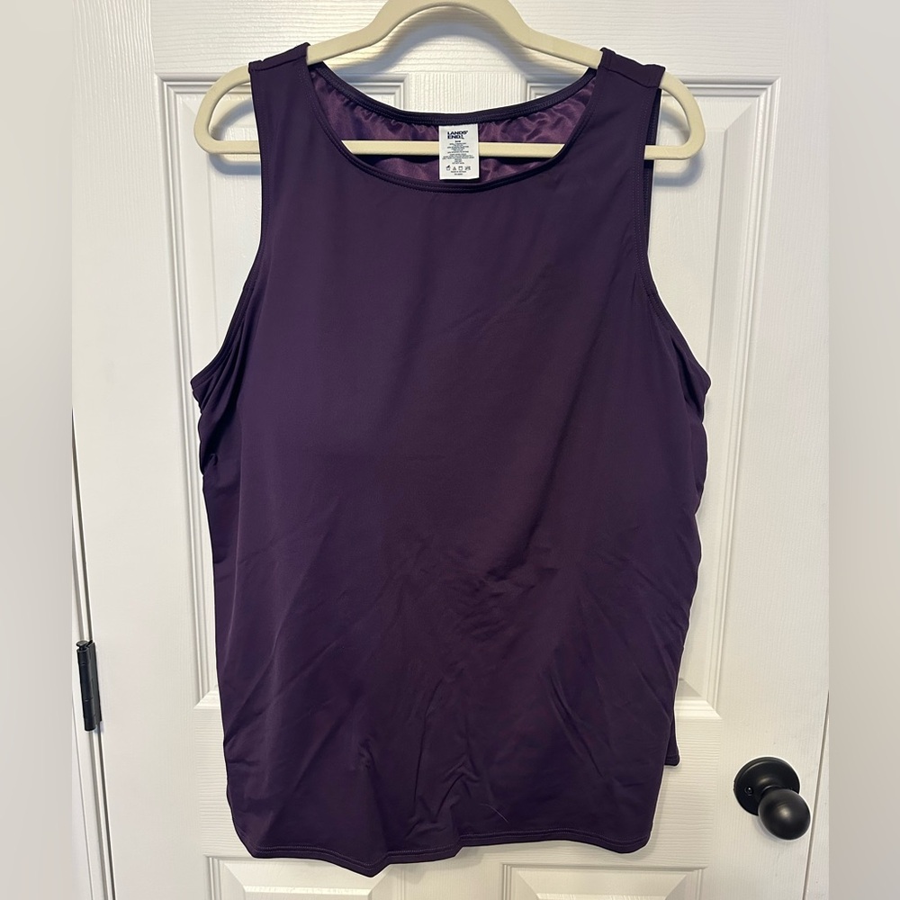 Lands' End Women's Plum Purple Swim Tank Top